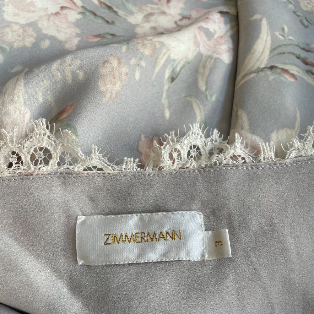 Zimmermann Floral Lace Trim Halter Slip Dress - Size 3 - Picture 5 of 6